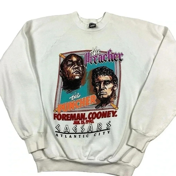 Vintage Foreman vs Cooney 1990 boxing crewneck - Picture 1 of 7